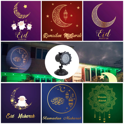 LED Ramadan and Eid Projector Lamp with 6 Patterns